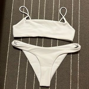 White Crop Top with cheeky bottoms